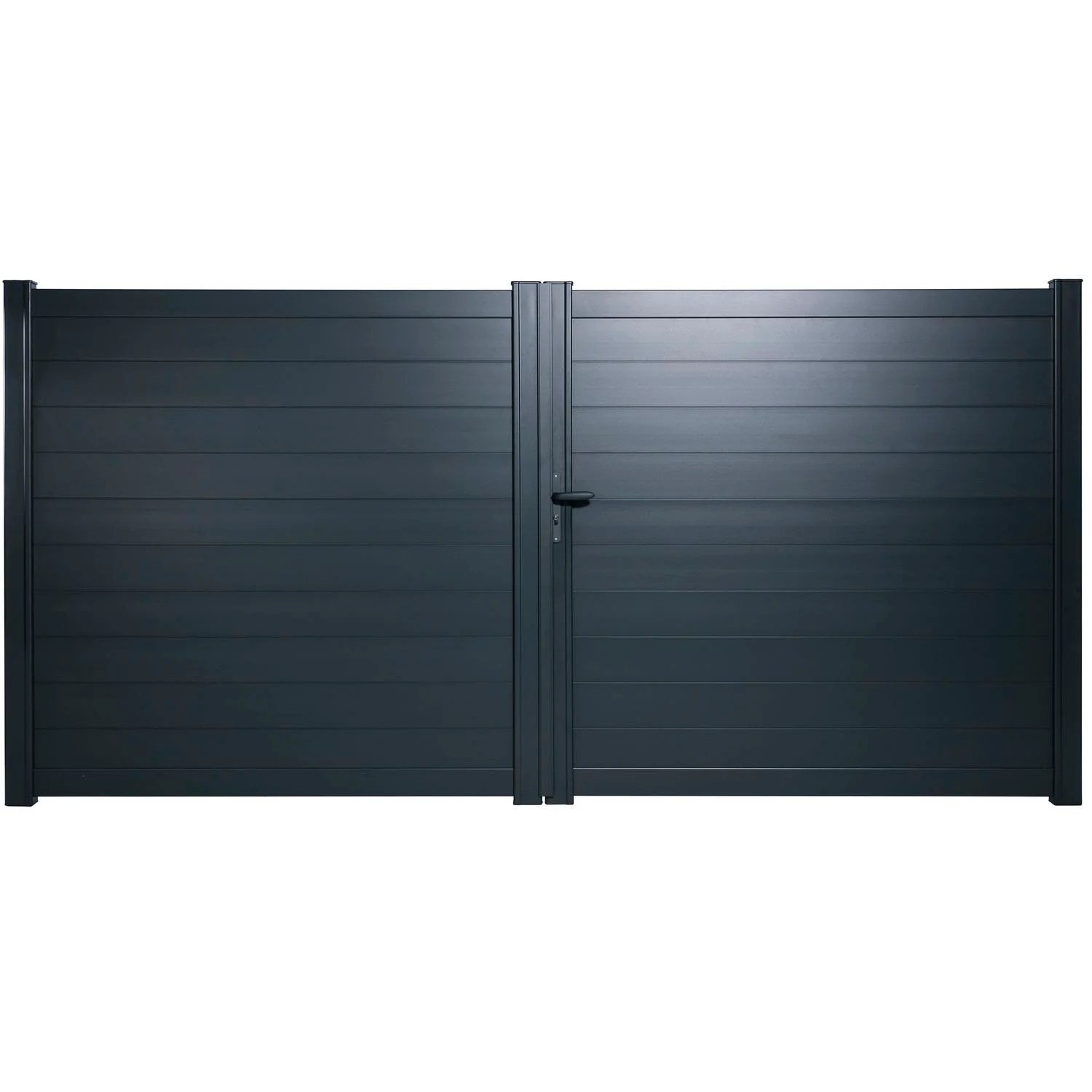 Société leroy merlin demande au conseil d'état d'annuler l'arrêt du. Portail Battant Aluminium Lao Gris Zinc Naterial L 349 X H 170 5 Cm Leroy Merlin