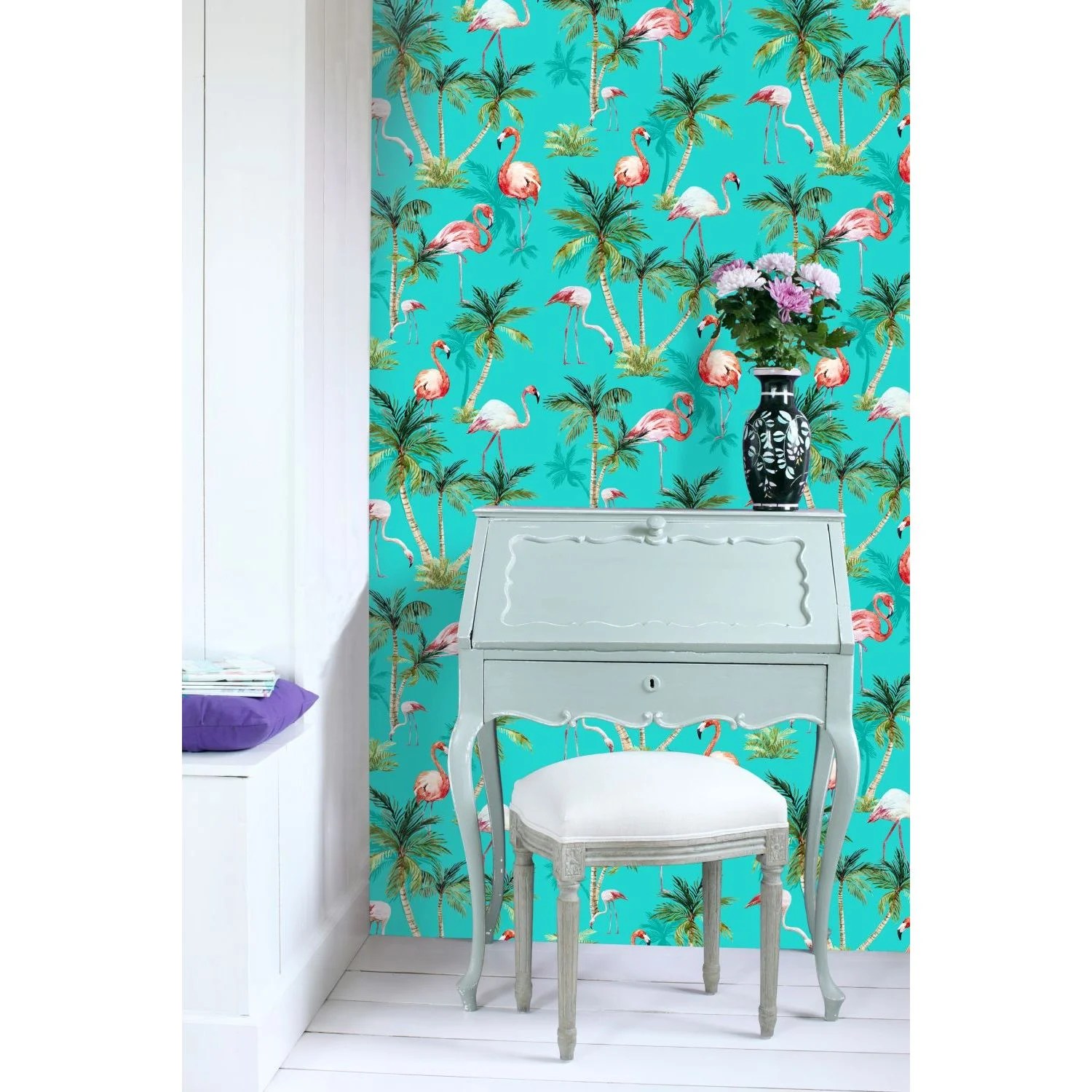 Papier peint Xxl flamants roses rose intissé ESTA l.46.5