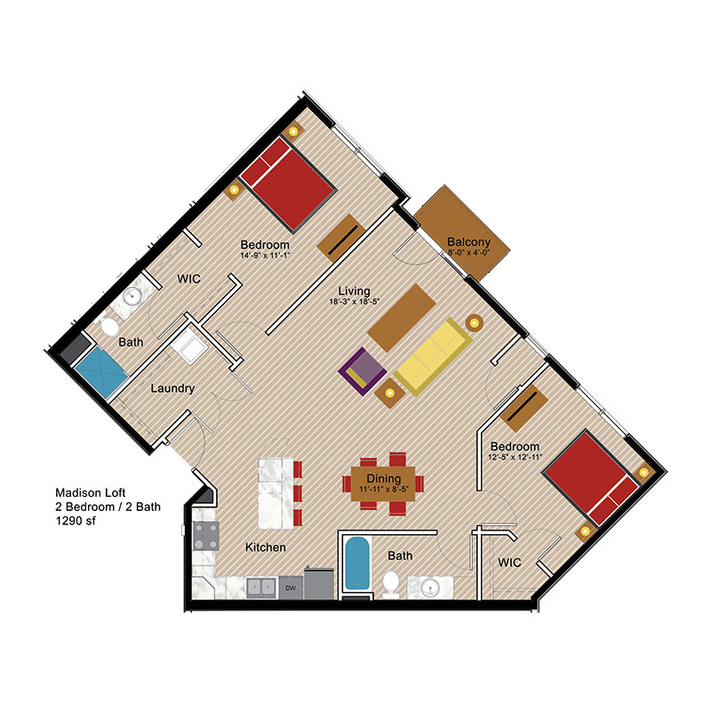 Madison Loft 2 Bedroom M² Lofts Upscale Residences