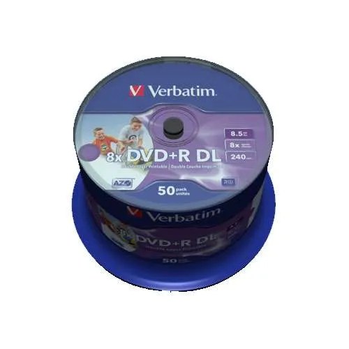 Verbatim DVD+R Double Layer 8.5GB 8X Wide Printable 50 Pack M2MDirect