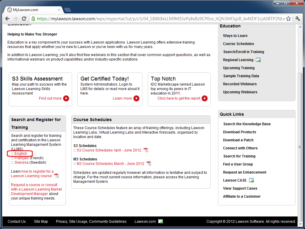 Lawson Learning courses M3 ideas