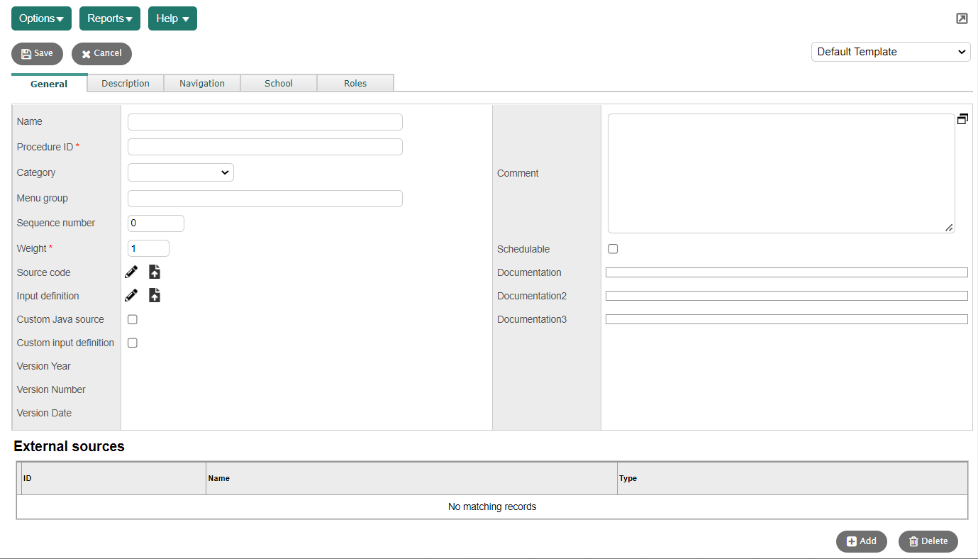 Define Procedure Details