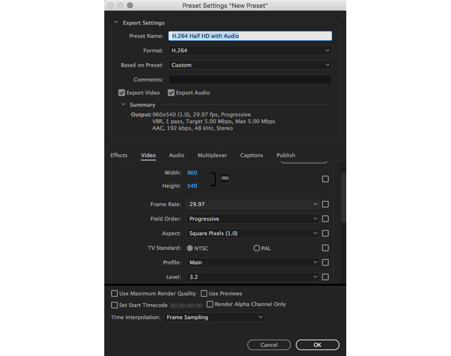 How To Create Render Presets In Adobe Media Encoder Motion Array
