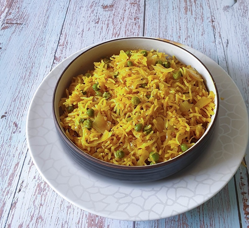 Cabbage Pea Pulao