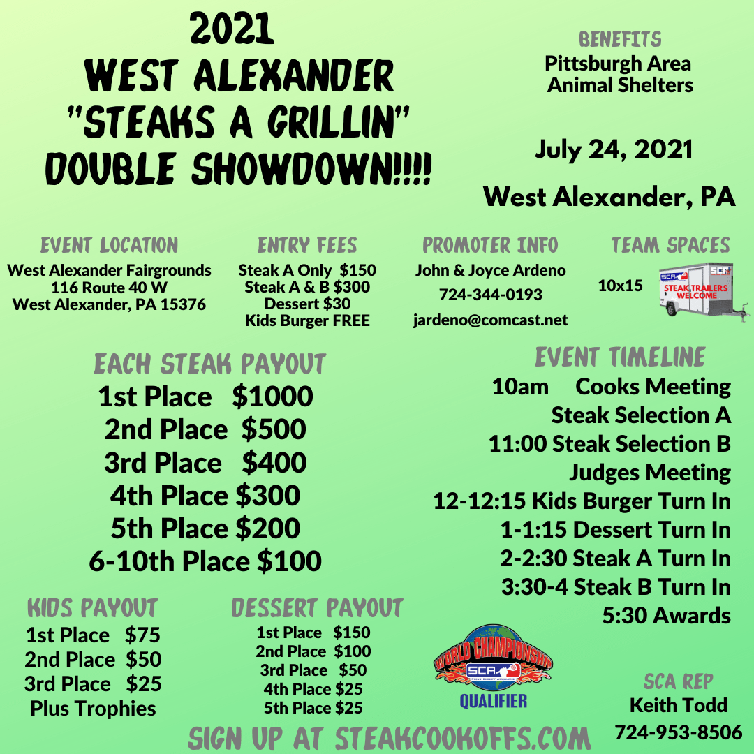 West Alexander "Steaks a Grillin" Double ShowdownMid Atlantic Barbecue