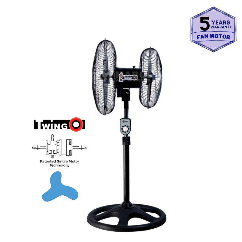 Asahi Twingo Double Head Stand Fan TW6020 Mabces Appliances Online Store