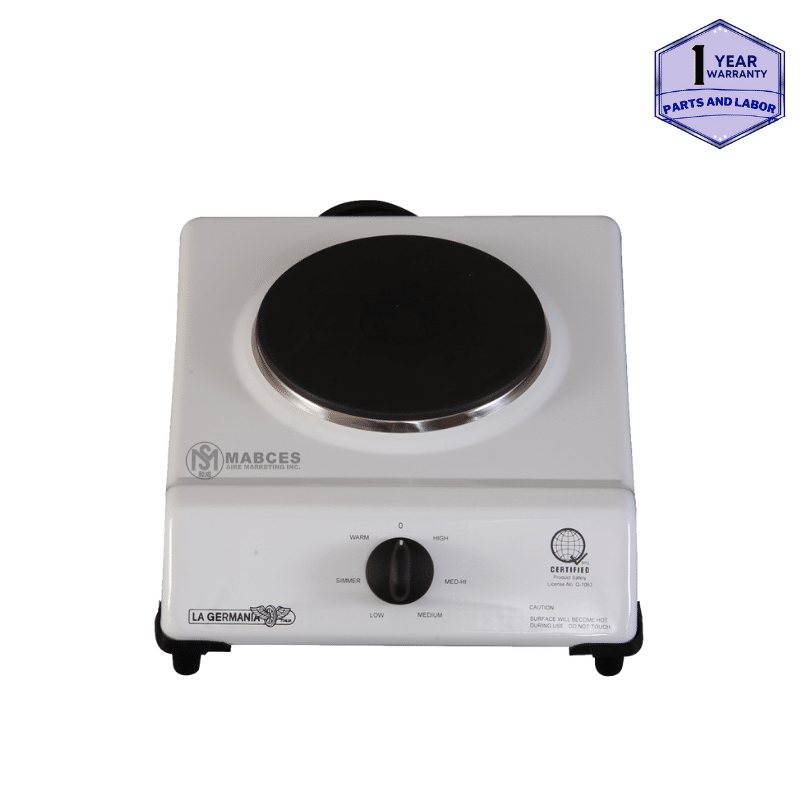 La Germania 180mm Porcelain Electric Stove E108W Mabces Appliances