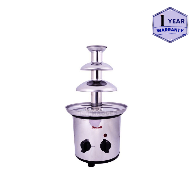 Dowell 3 Tier Chocolate Fountain Fondue Maker Stainless Steel Body 1L