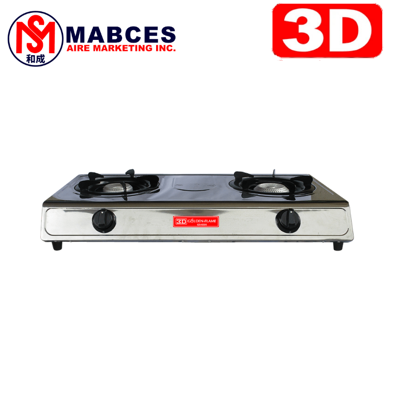 3D GS6500 (Double burner gas stove) Stainless steel body Mabces