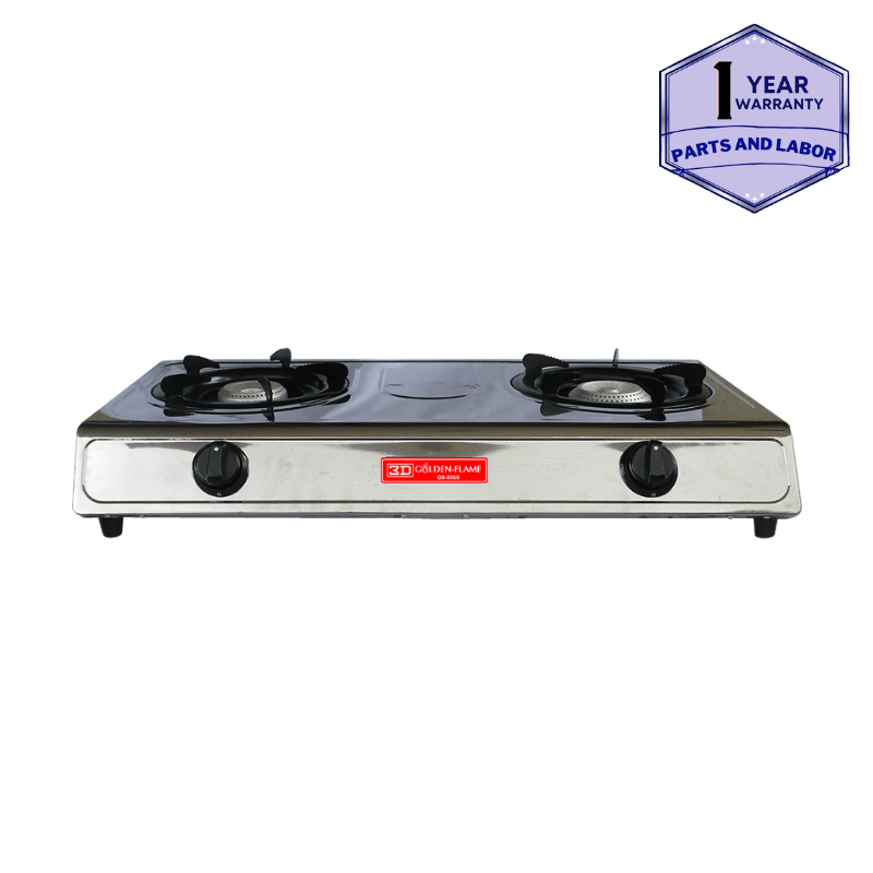 3D GS6500 (Double burner gas stove) Stainless steel body Mabces