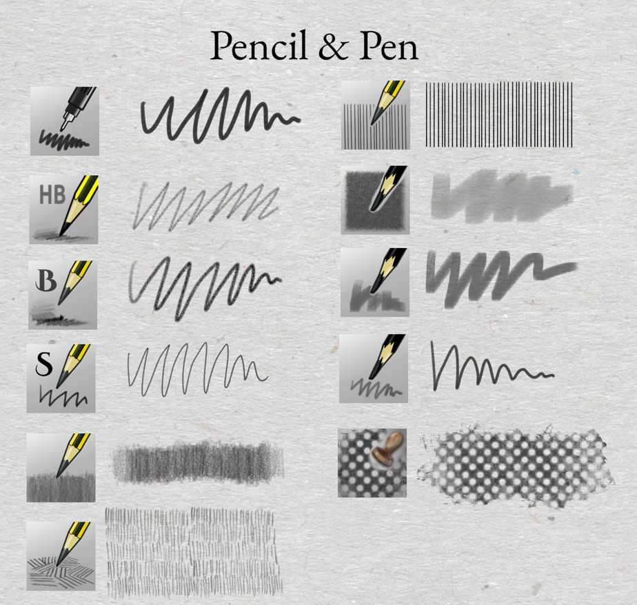 Krita Pencil Brushes