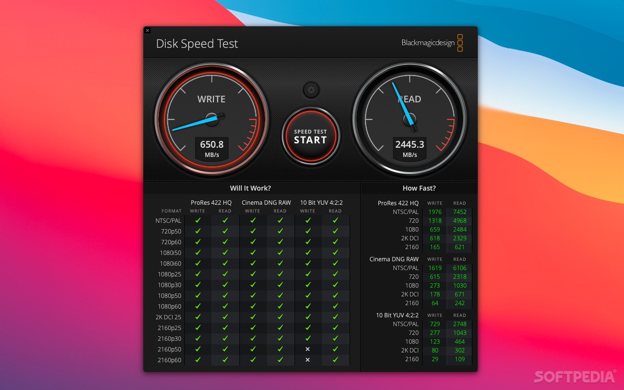 Blackmagic Disk Speed Test (Mac) Download