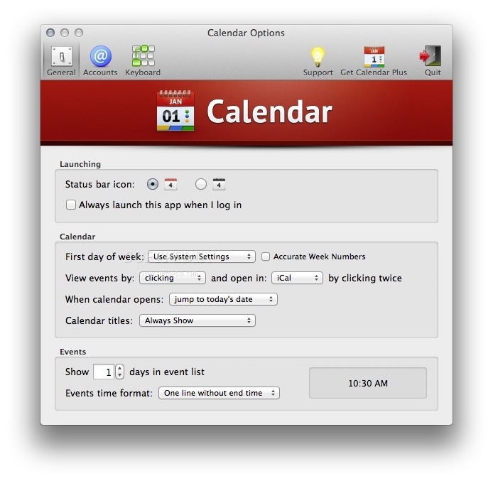 Calendars (Mac) Download & Review