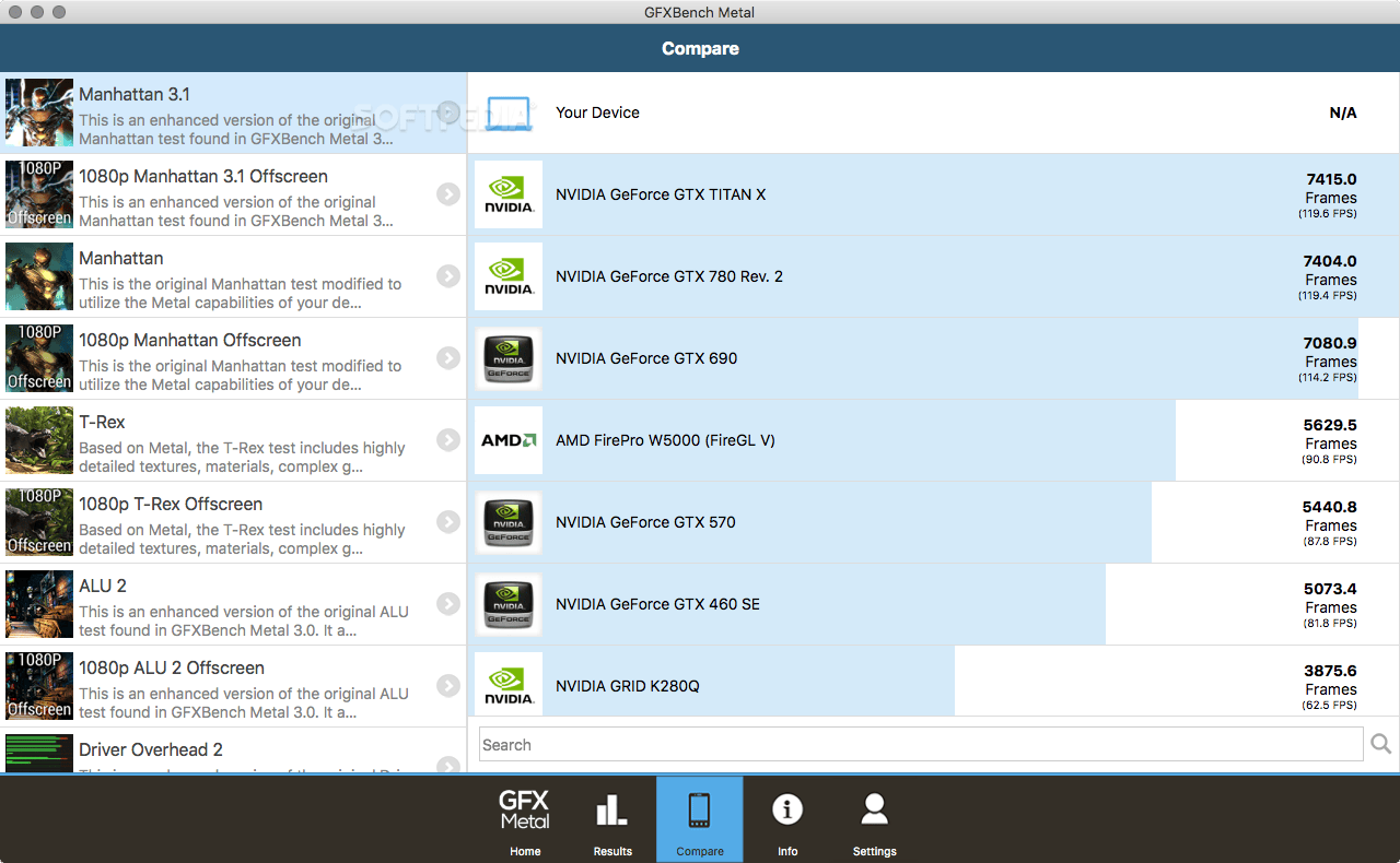 GFXBench Metal Mac 5.0.0 Download
