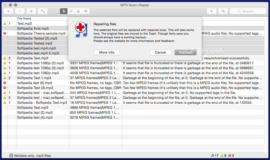 MP3 Scan+Repair (Mac) Download, Review, Screenshots