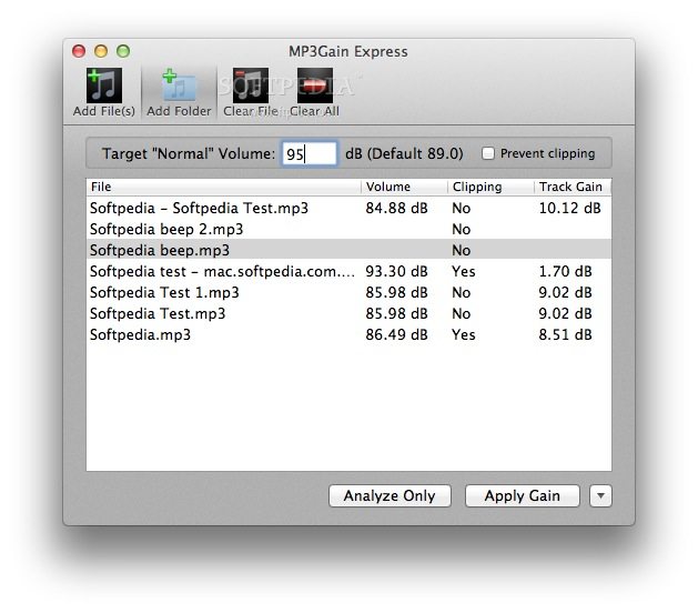 MP3Gain Express (Mac) Download, Screenshots