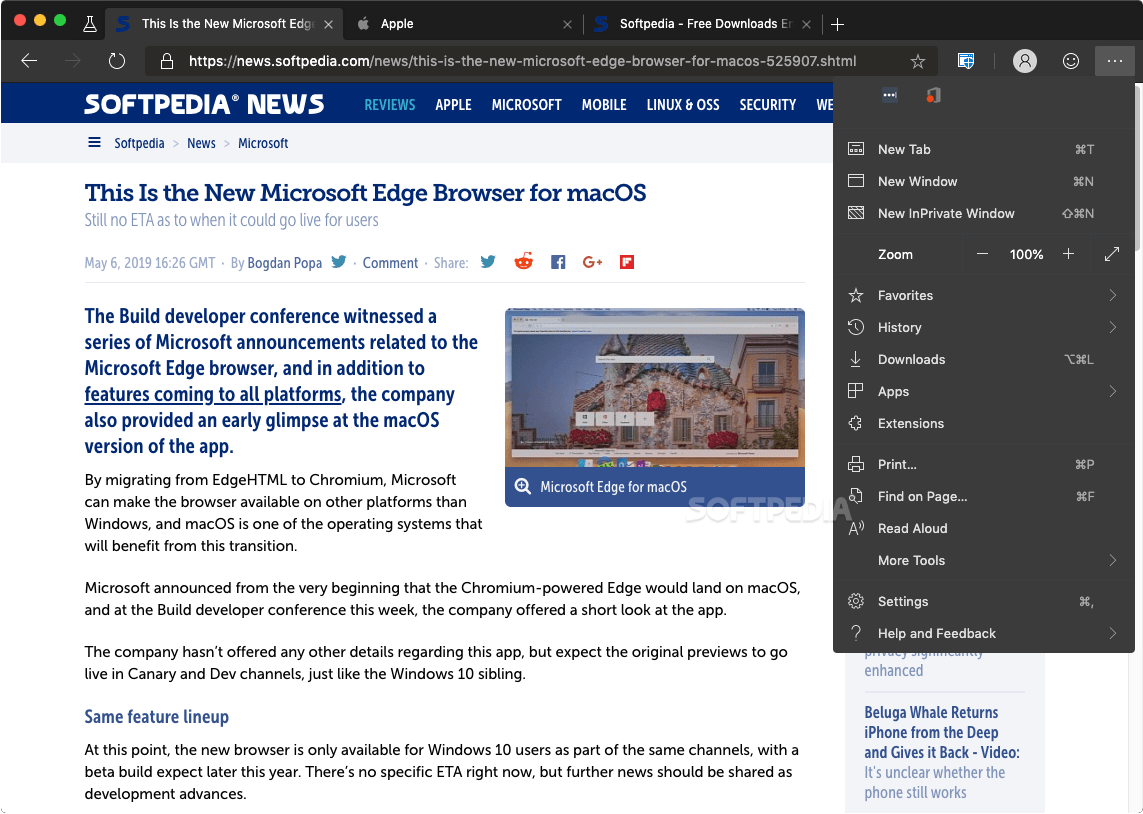 Microsoft Edge Mac 89.0.774.68 / 90.0.818.27 Beta / 91.0.838.3 Dev