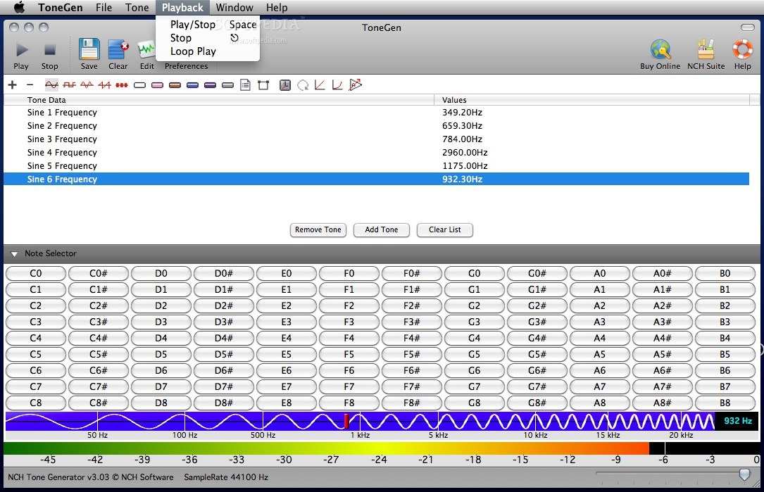 Tone Generator Software 6.01 (Mac) Download