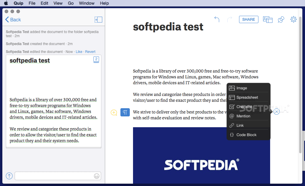 Quip (Mac) Download, Review, Screenshots