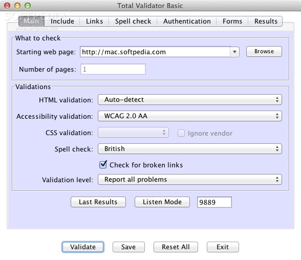 Total Validator Basic (Mac) Download, Screenshots