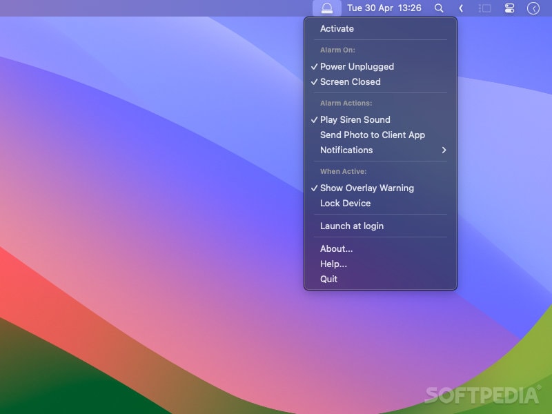 Unplug Alarm (Mac) Download, Screenshots