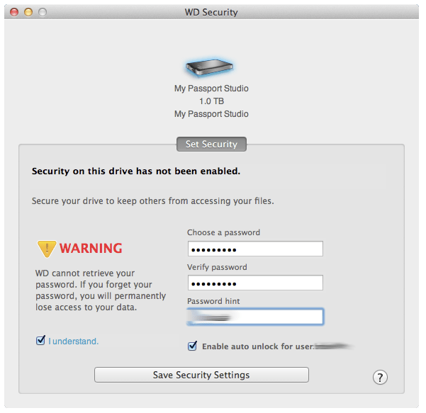WD Security (Mac) - Download, Screenshots