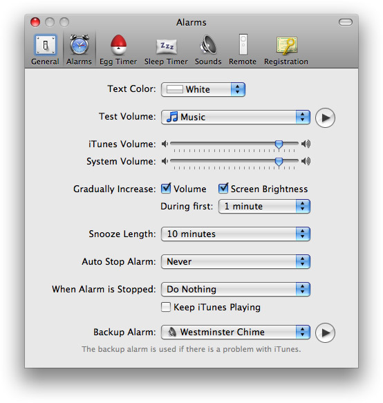 Awaken Turn your Mac into an alarm clock Reality Distortion Macs
