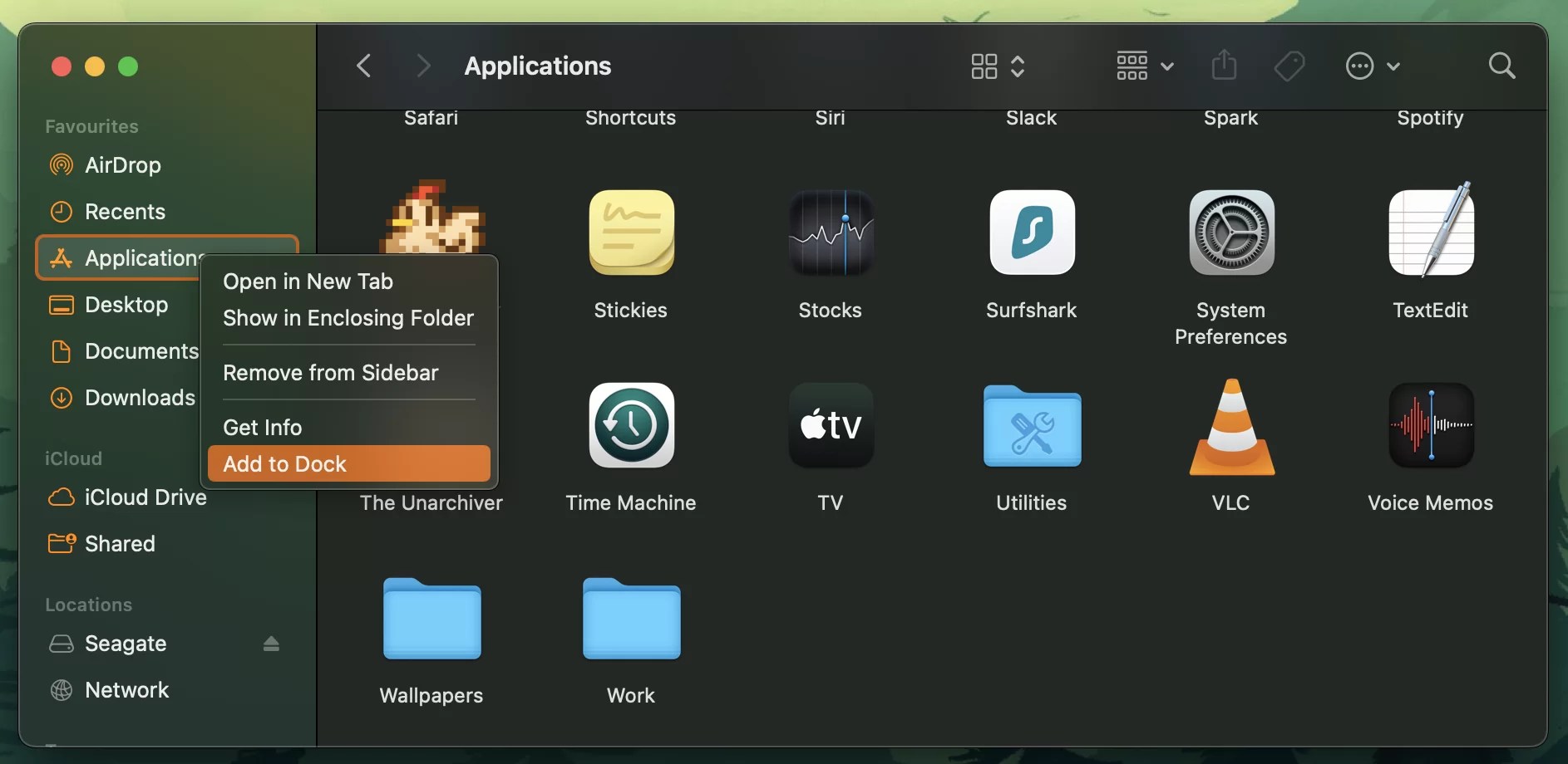 Where is the Applications folder on a Mac?