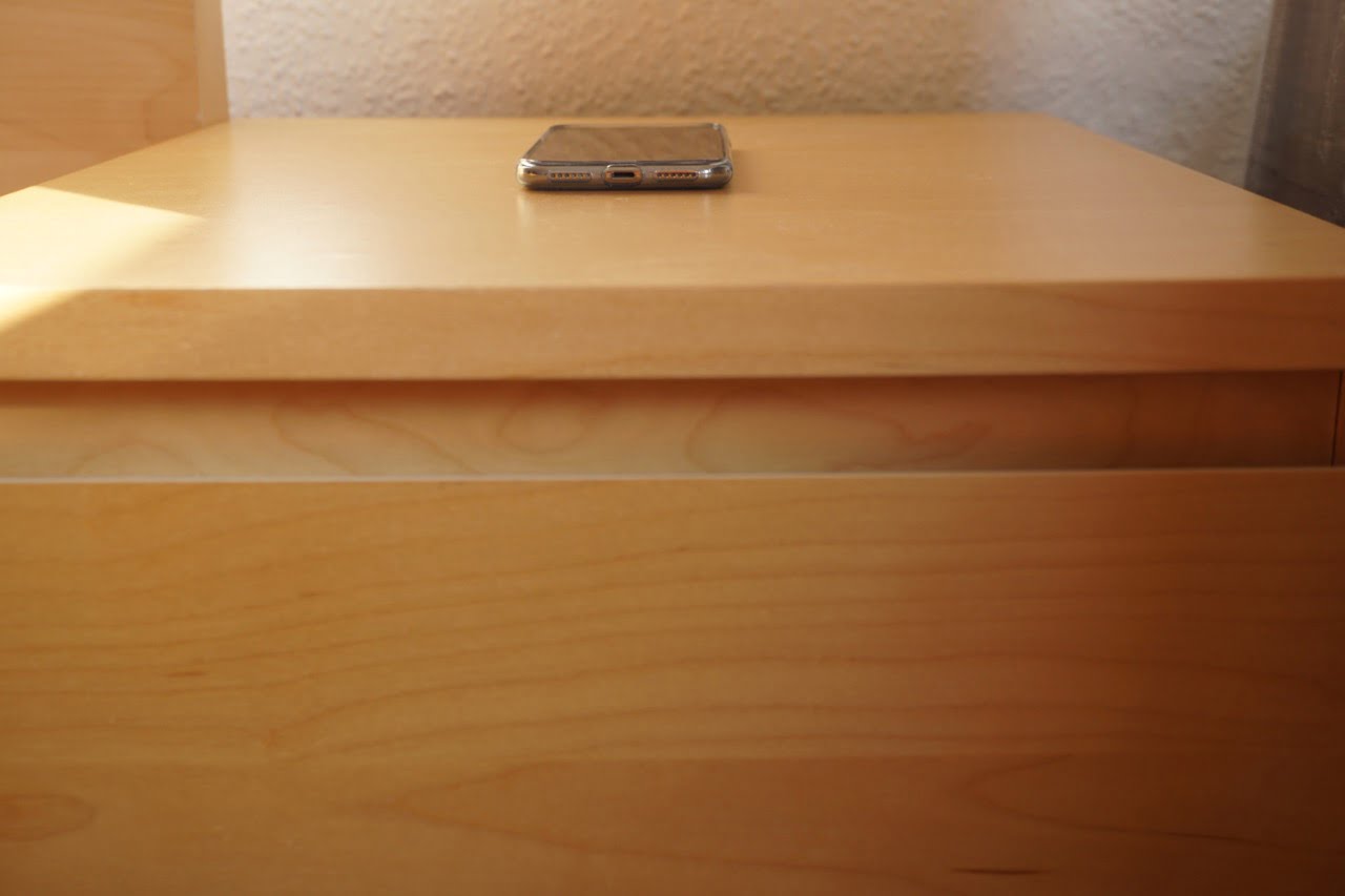 Ikea Hack Qi charger for iPhone X invisible in nightstand ⌚️ 🖥 📱 mac&egg