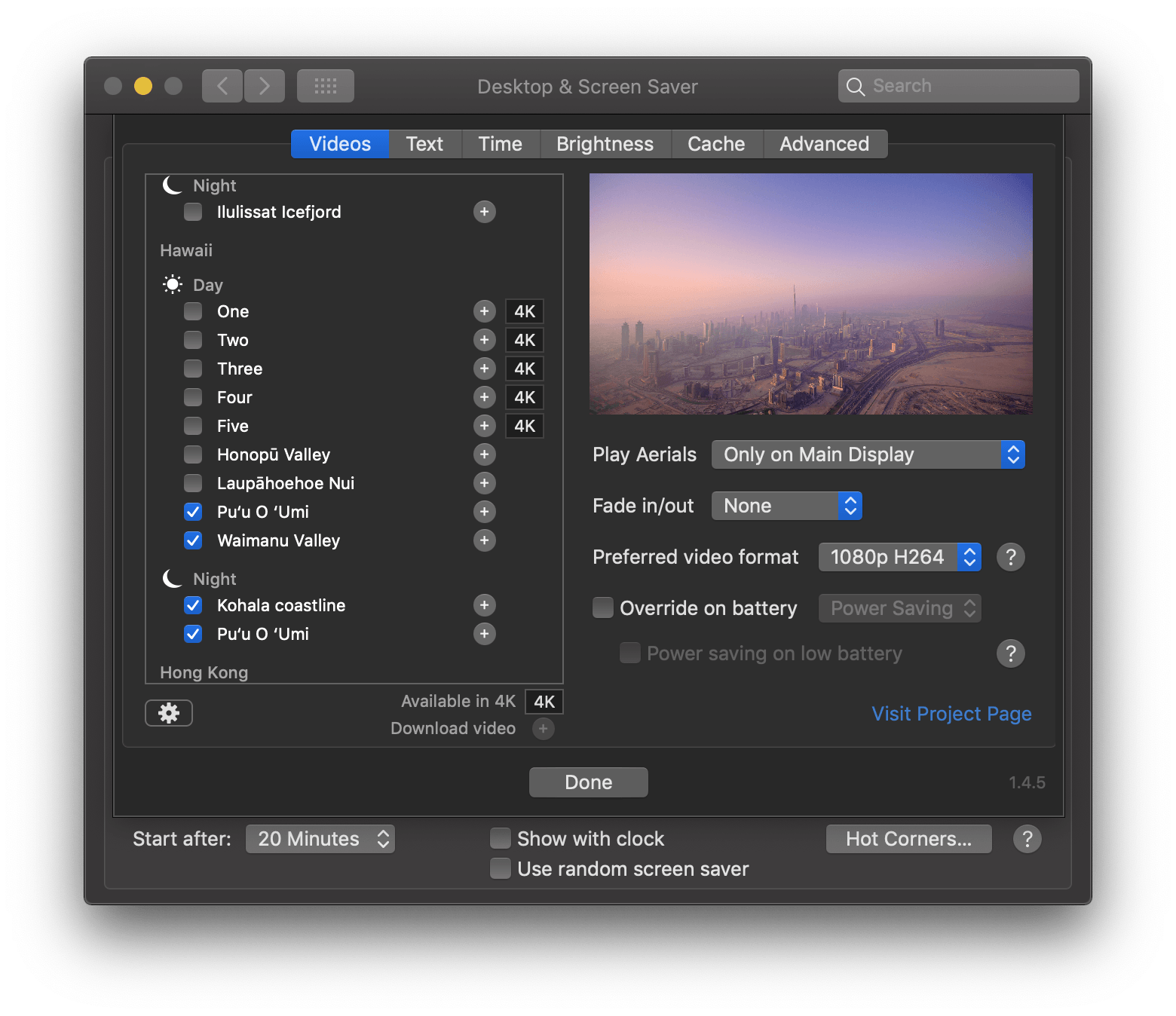 Aerial Bildschirmschoner vom Apple TV auf dem Mac incl