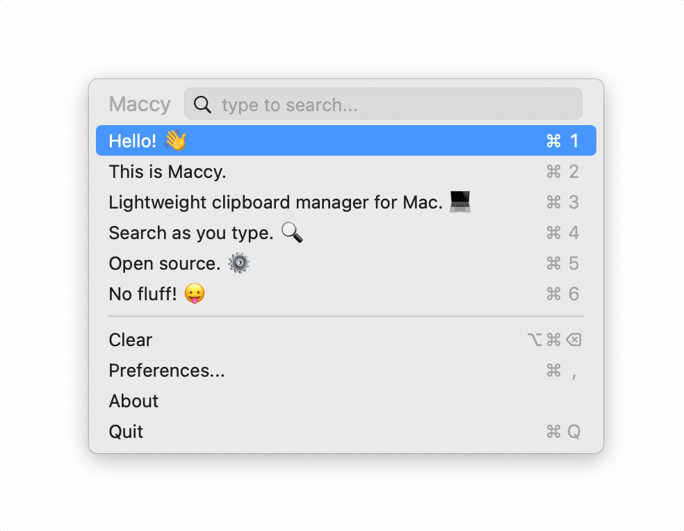 Maccy un gestionnaire de presse papier pour gérer de multiples copier