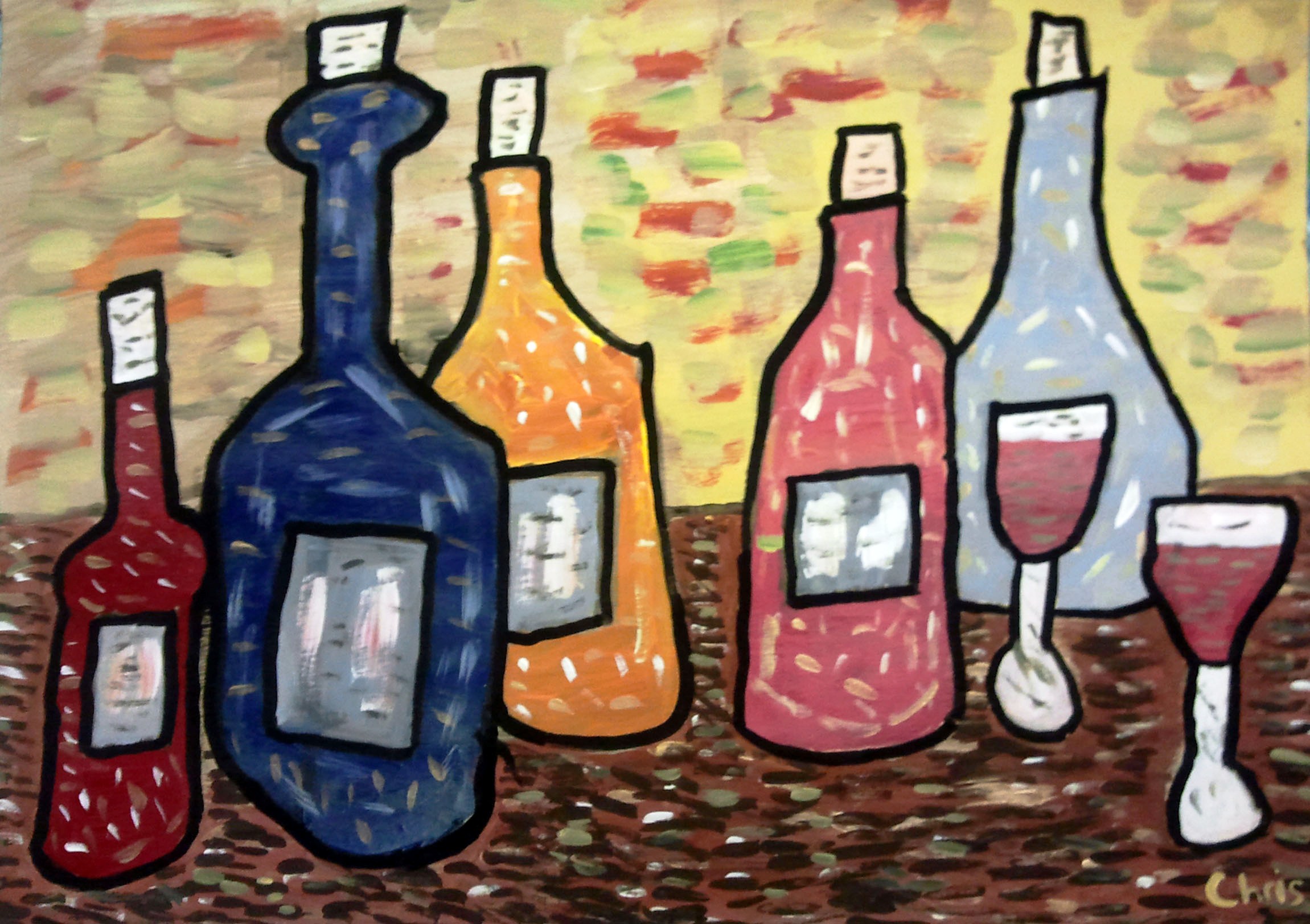 Wine Bottles Art Print MacDonald Training Center, Inc