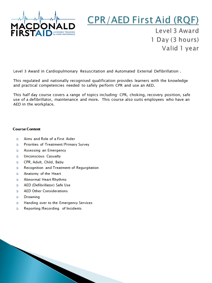 Courses Macdonald First Aid