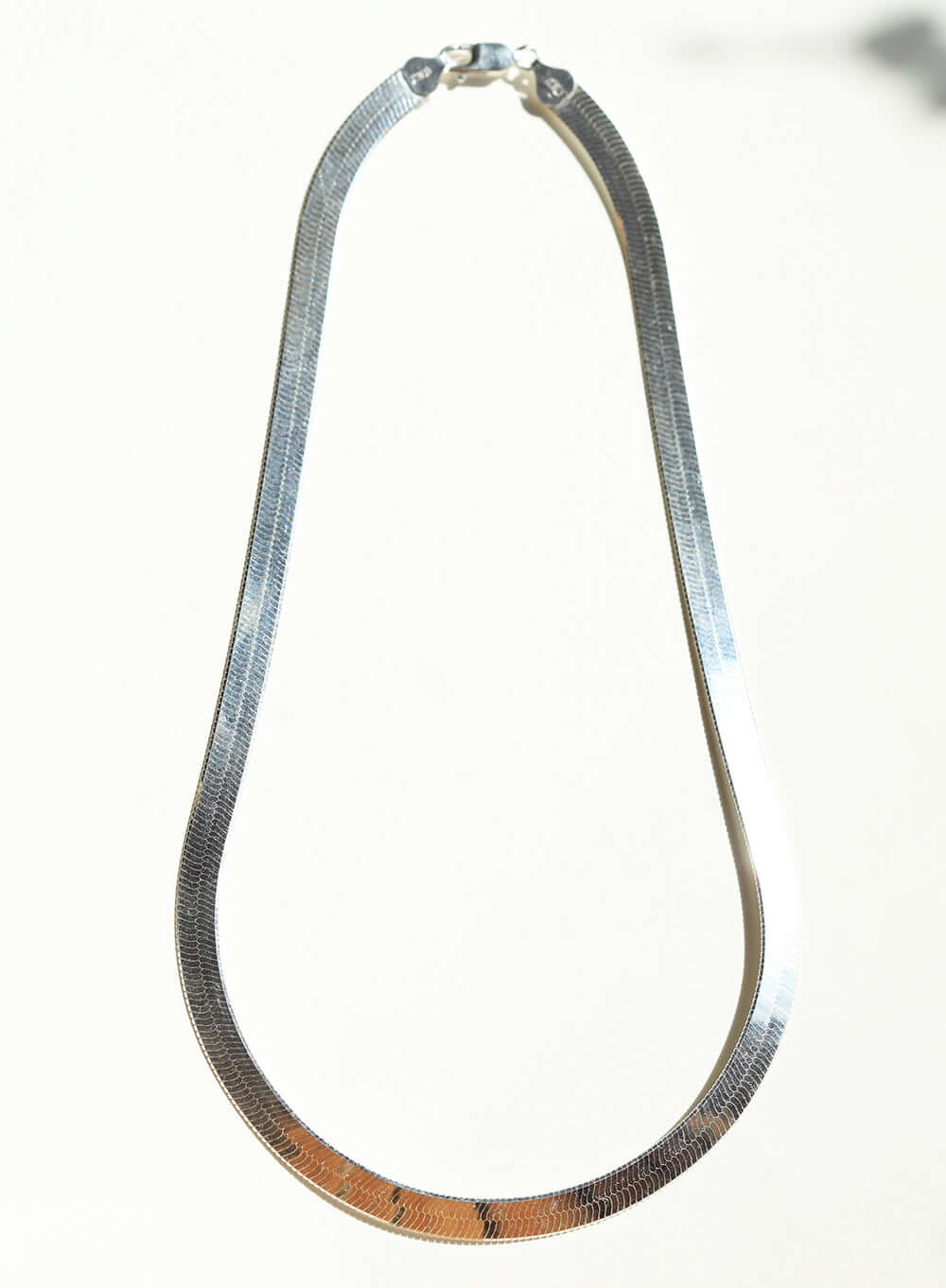 Herringbone Chain Necklace Silver
