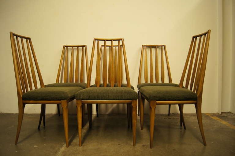 Set of Six Cherry Dining Chairs Machine Age New England's Largest
