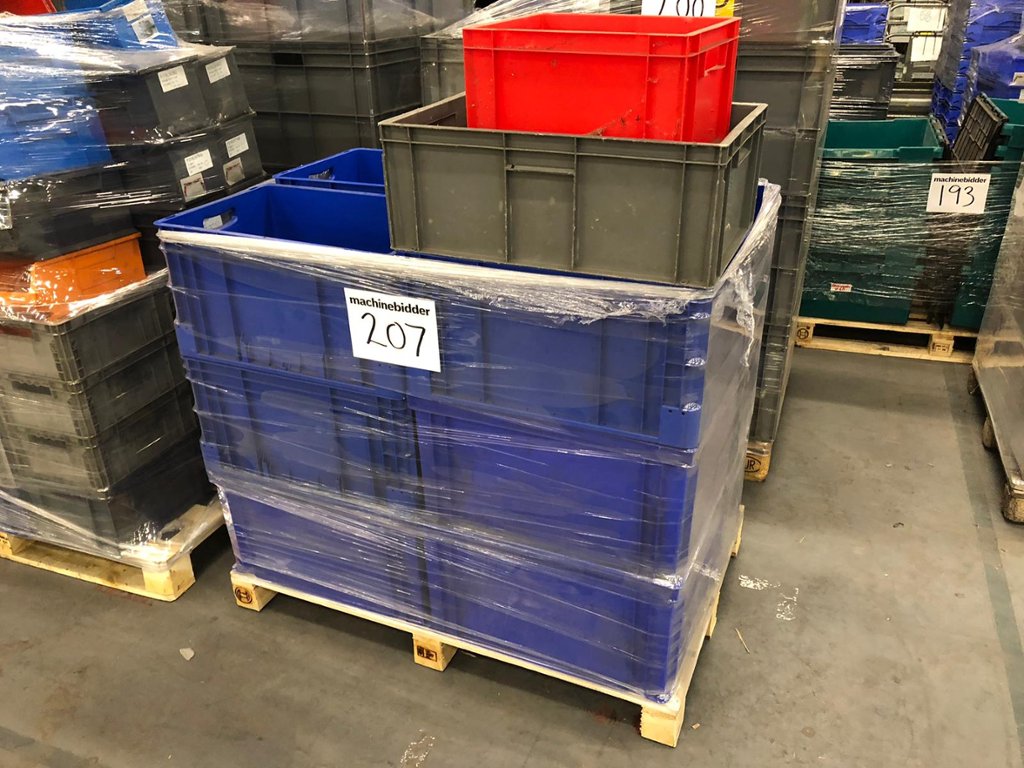 Pallet of assorted Lin Bins and Plastic Containers