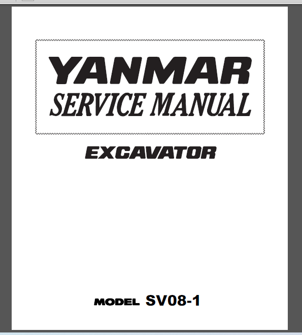 YANMAR SV081 SERVICE MANUAL Machine Catalogic
