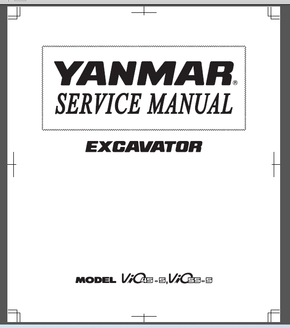 YANMAR VIO455 / VIO555 SERVICE MANUAL