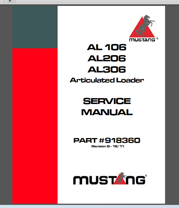 MUSTANG AL106, AL206, AL306 SERVICE MANUAL