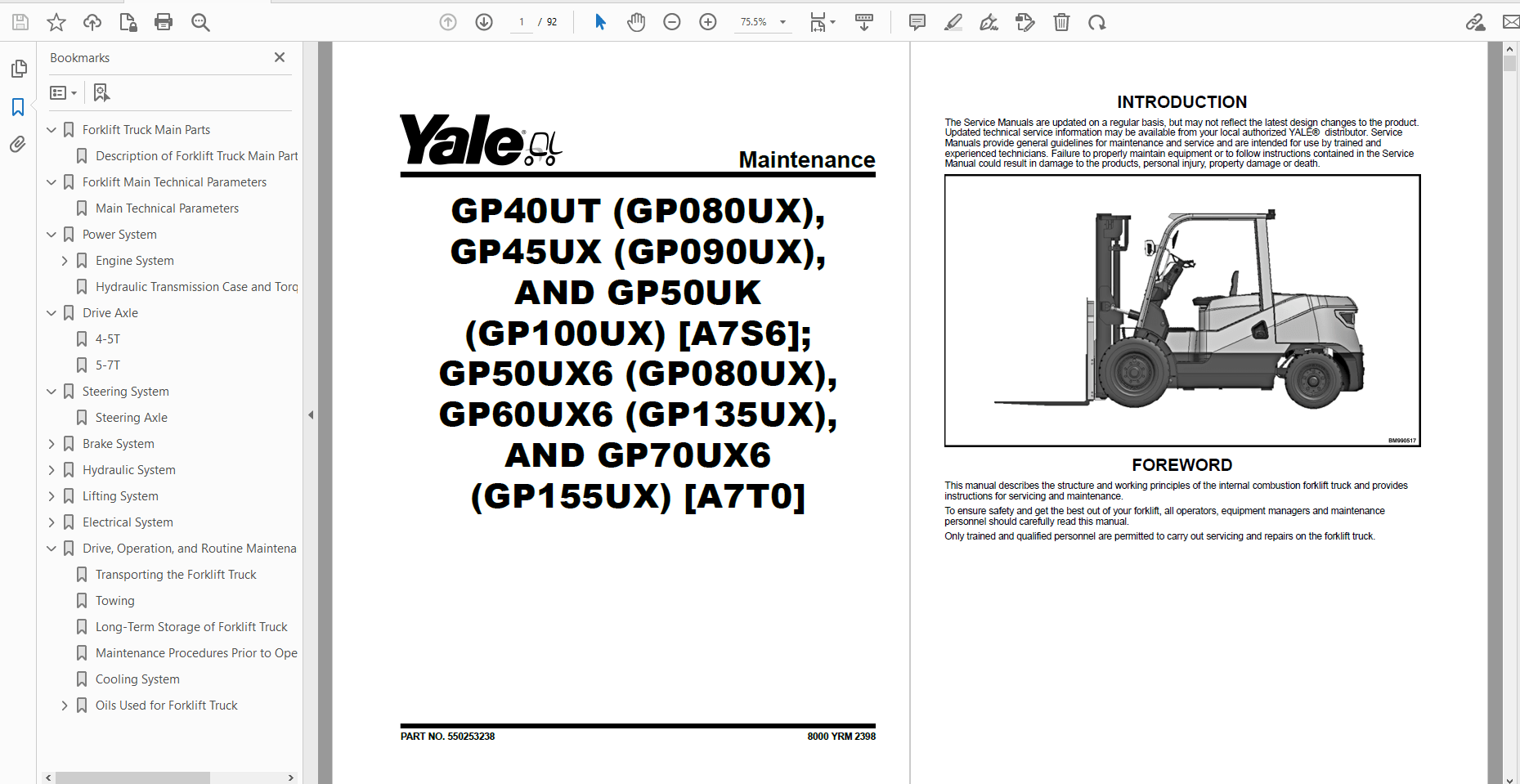 Yale Forklift Service and Maintenance Manual Full Model DVD 02.2022