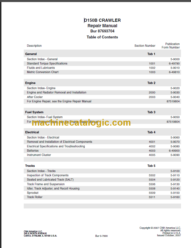 D150B REPAIR MANUAL – Machine Catalogic