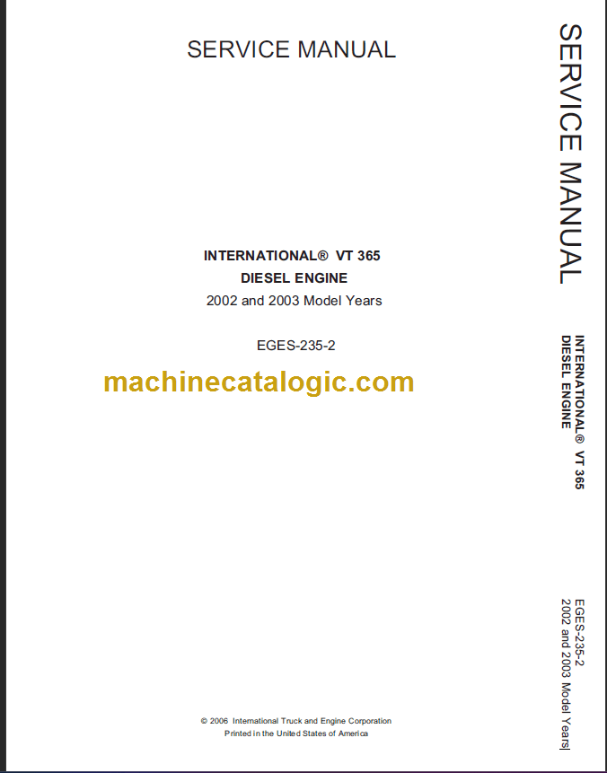 NAVISTAR VT365 SERVICE MANUAL – Machine Catalogic