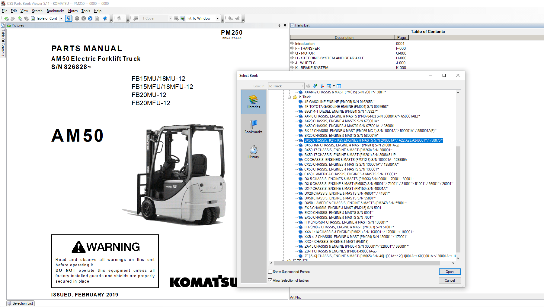 Komatsu Forklift Electronic Parts Catalog 05.2022 Machine Catalogic