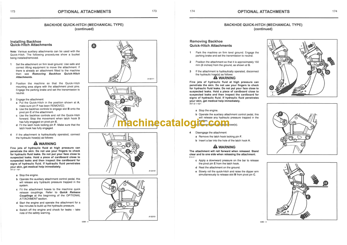 JCB 3CX 4CX Backhoe Loader Operator Handbook Machine Catalogic