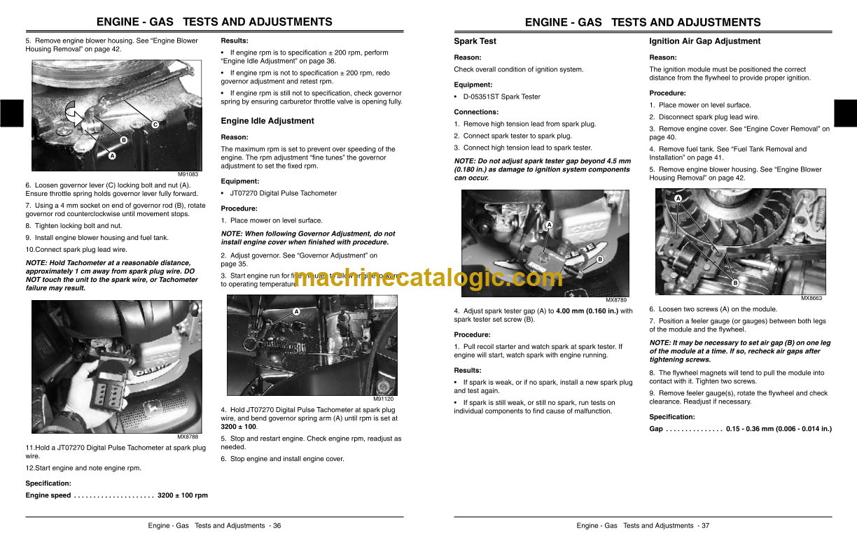 John Deere JX75 and JA62 Walk-Behind Rotary Mowers Technical Manual