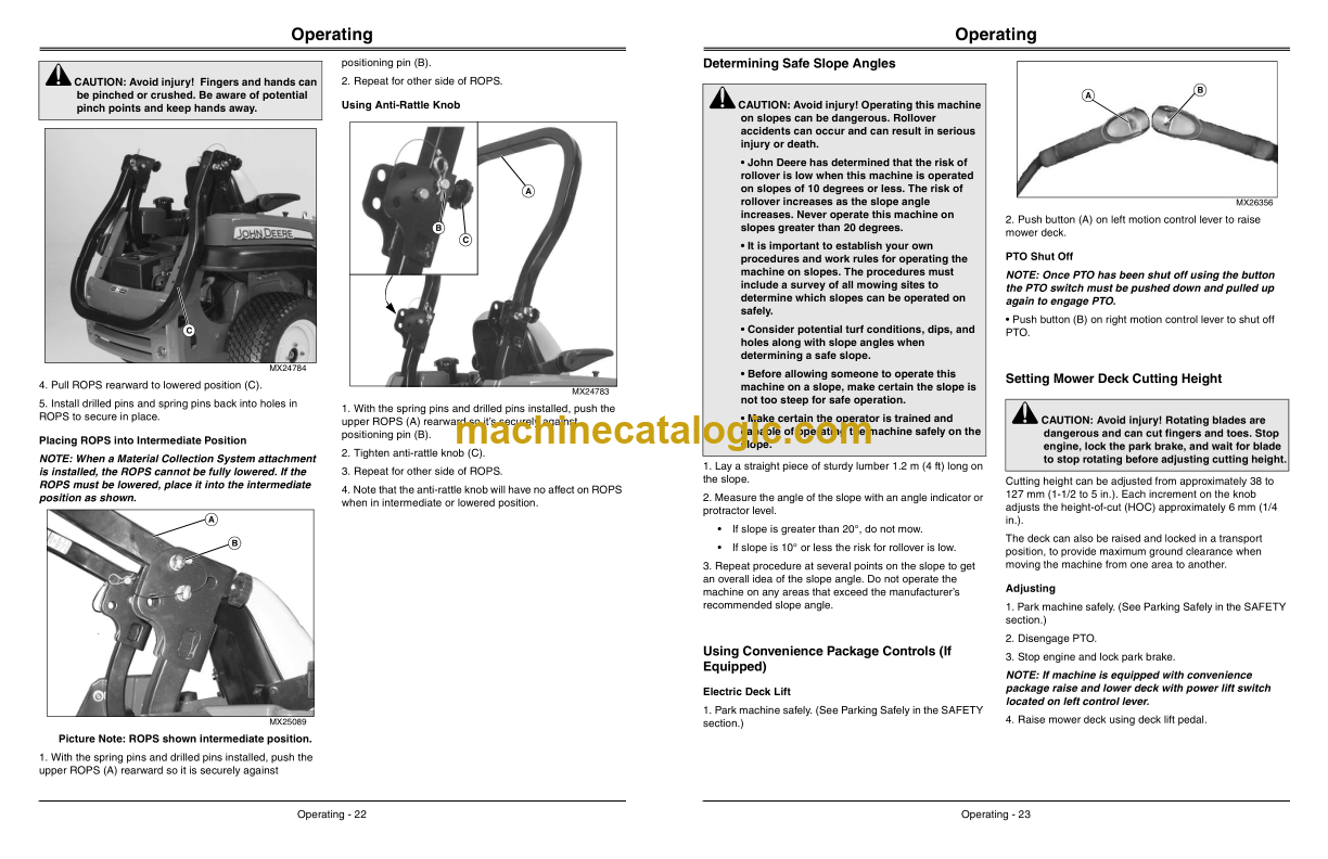 John Deere Z910A, Z920A, Z925A, Z925A EFI, Z930A, Z950A, Z960A, Z970A