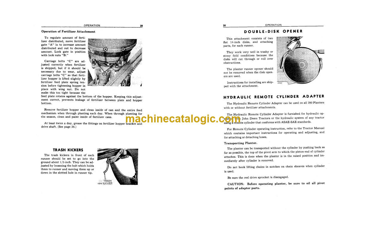 John Deere 290 Corn Planter Operator's Manual (OMB25260) – Machine
