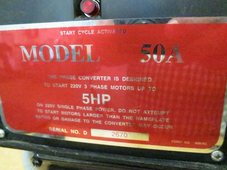 Machines Used Cedarberg Model 50A Rotary Phase Converter. 5HP Capacity