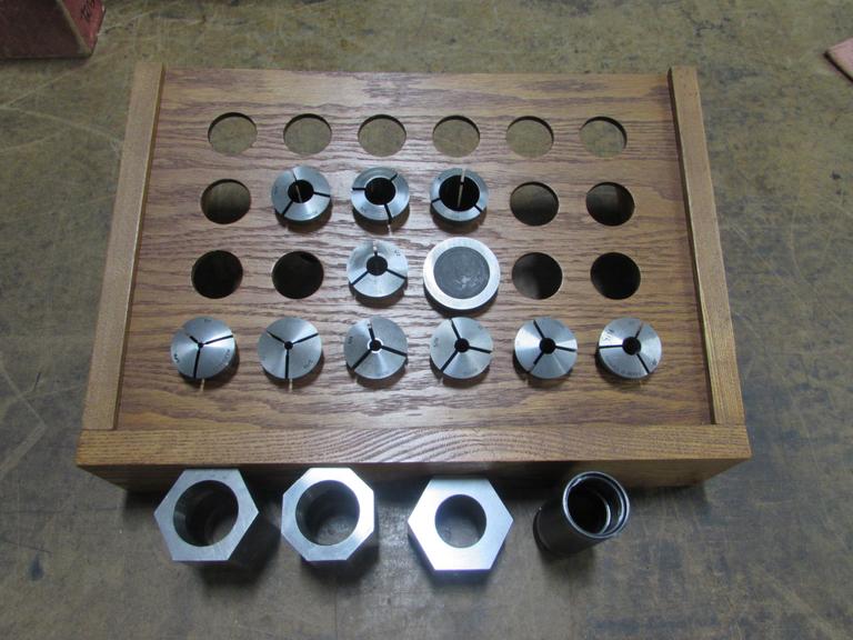 Machines Used Assorted 5C Collets with Rack and Misc Collet Blocks