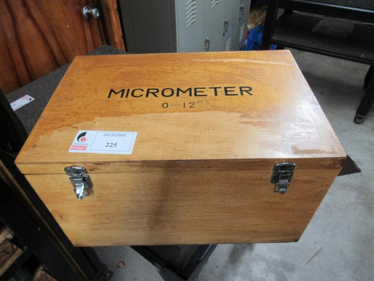 Machines Used Phase II 0" 12" Micrometer Set in Wooden Box, Complete